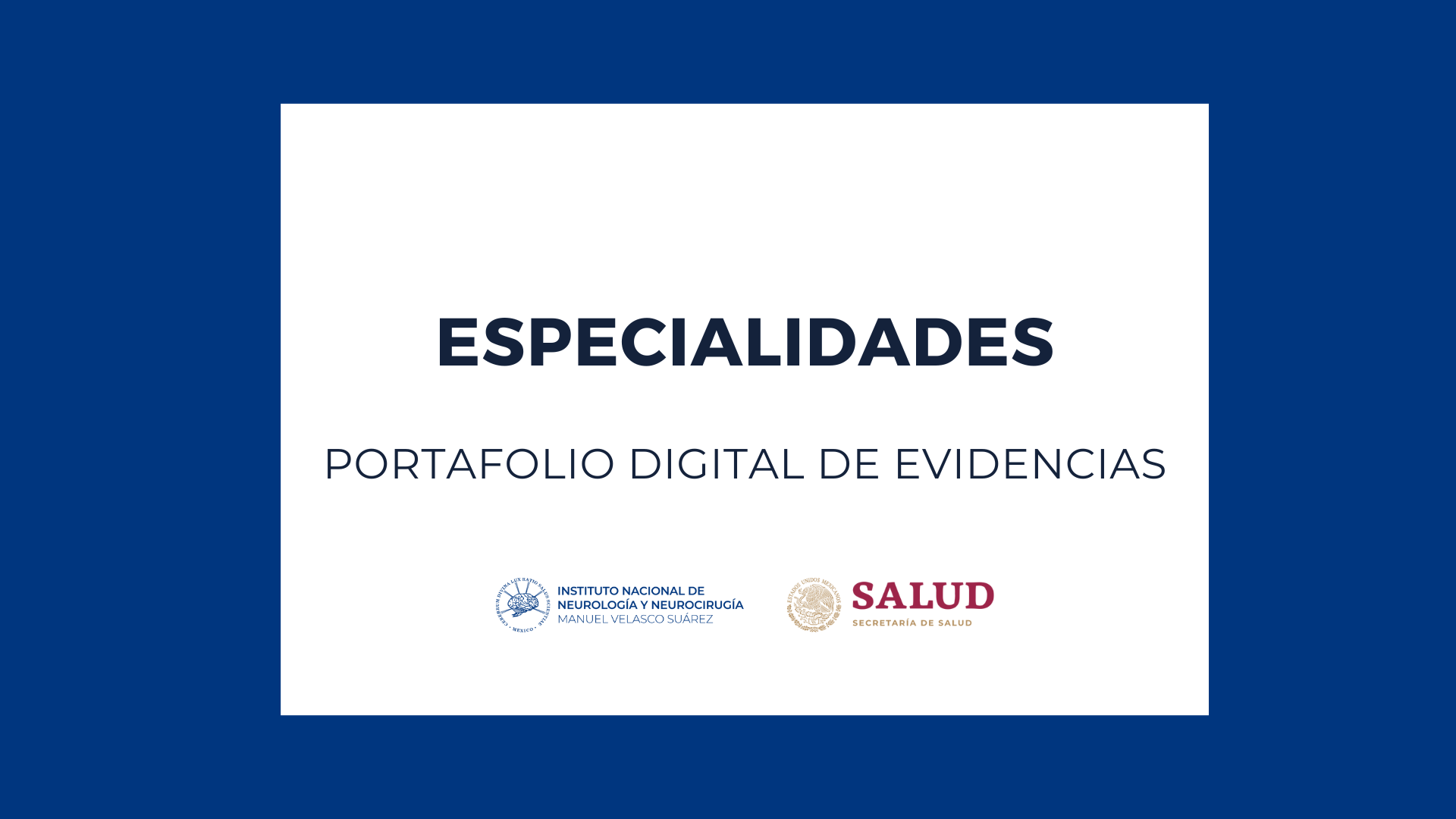 PORTAFOLIOS DE LAS ESPECIALIDADES