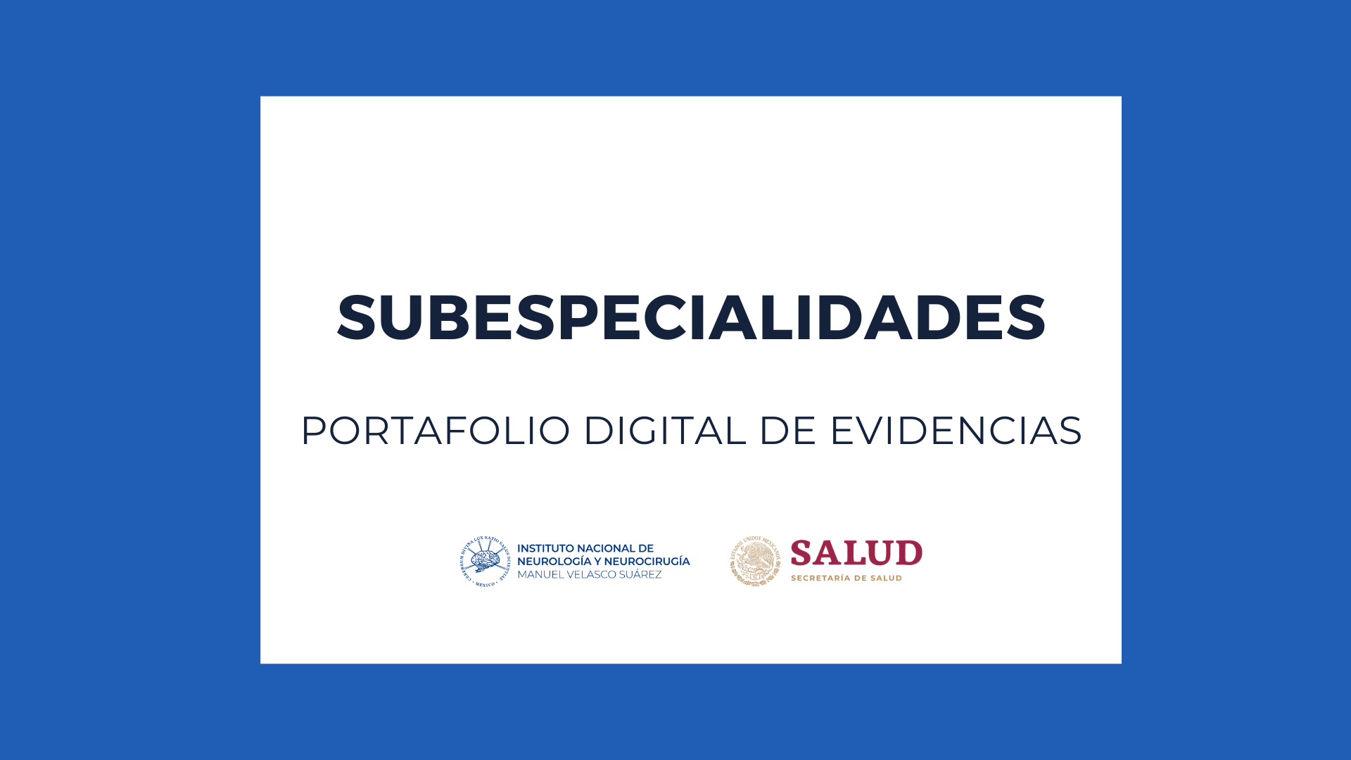 PORTAFOLIOS DE LAS SUBESPECIALIDADES