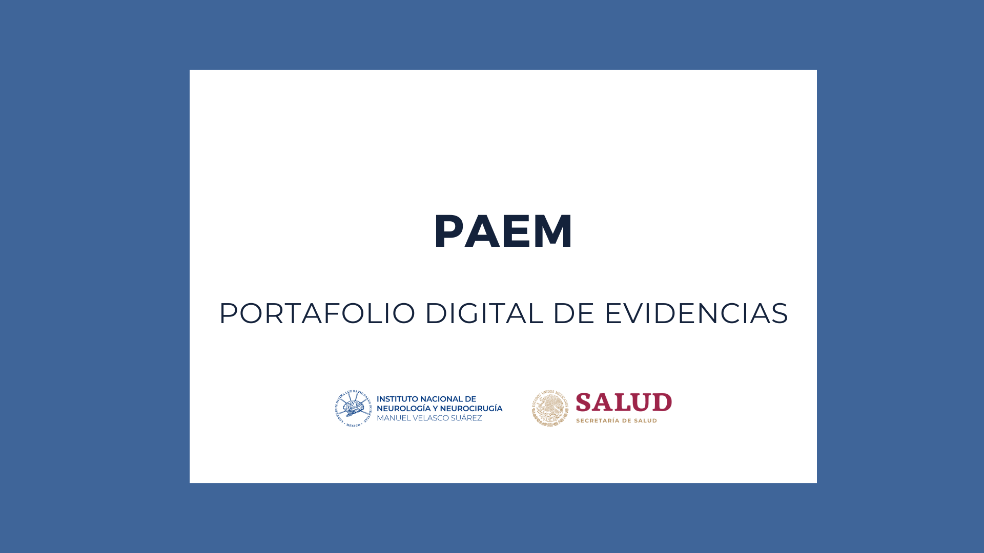 PORTAFOLIOS DE LOS PAEM