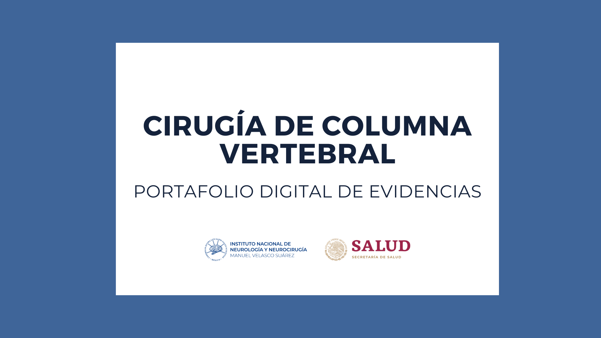 PORTAFOLIOS 2025: PAEM CIRUGÍA DE COLUMNA VERTEBRAL