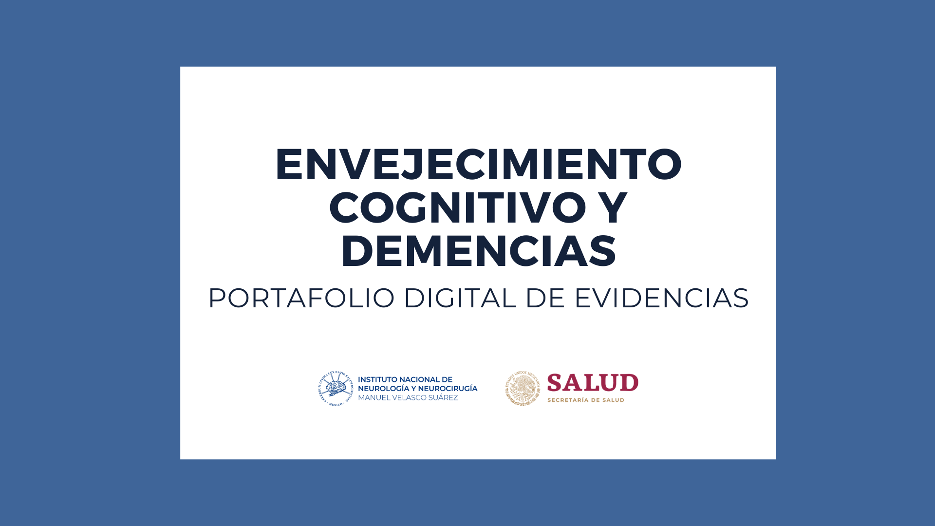 PORTAFOLIOS 2025: PAEM ENVEJECIMIENTO COGNITIVO Y DEMENCIAS