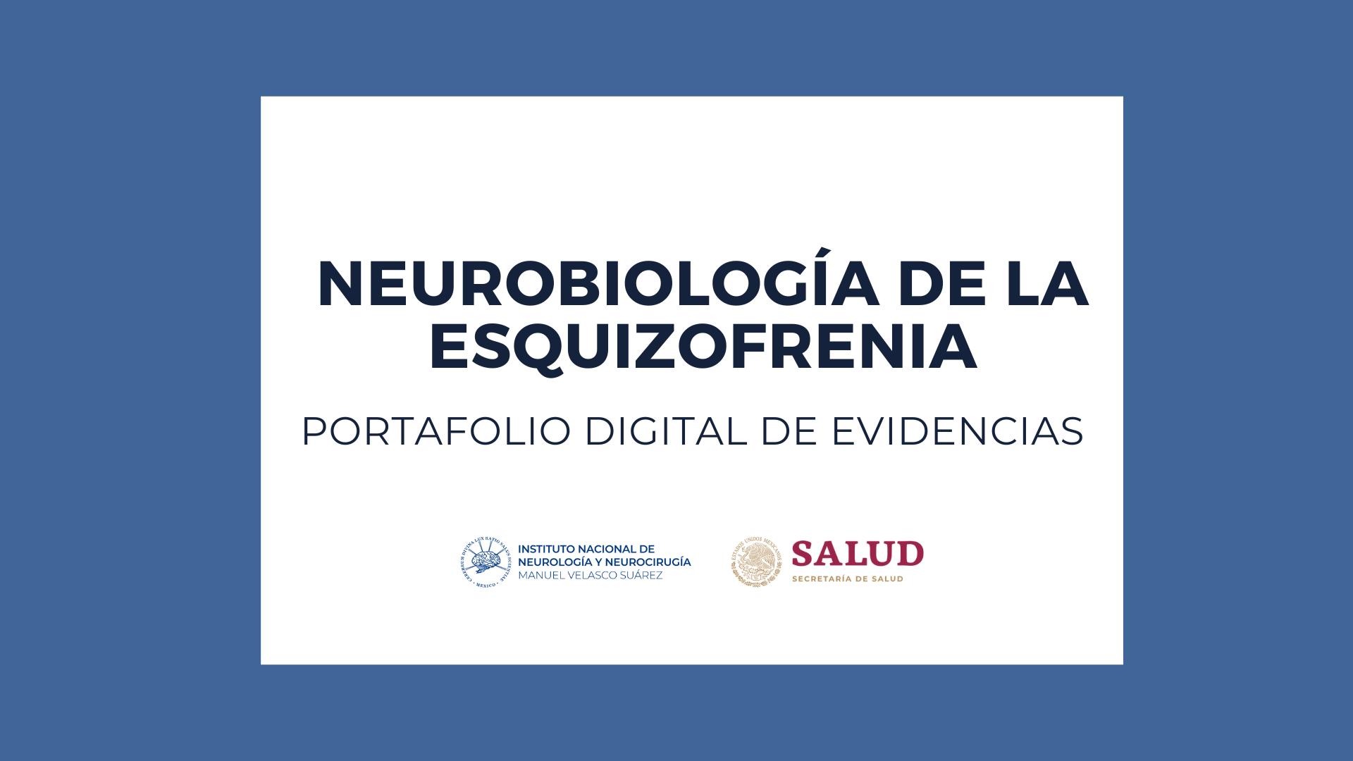 PORTAFOLIOS 2025: PAEM NEUROBIOLOGÍA DE LA ESQUIZOFRENIA
